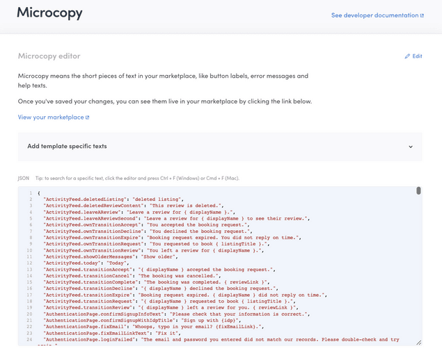 Microcopy editor with data added
